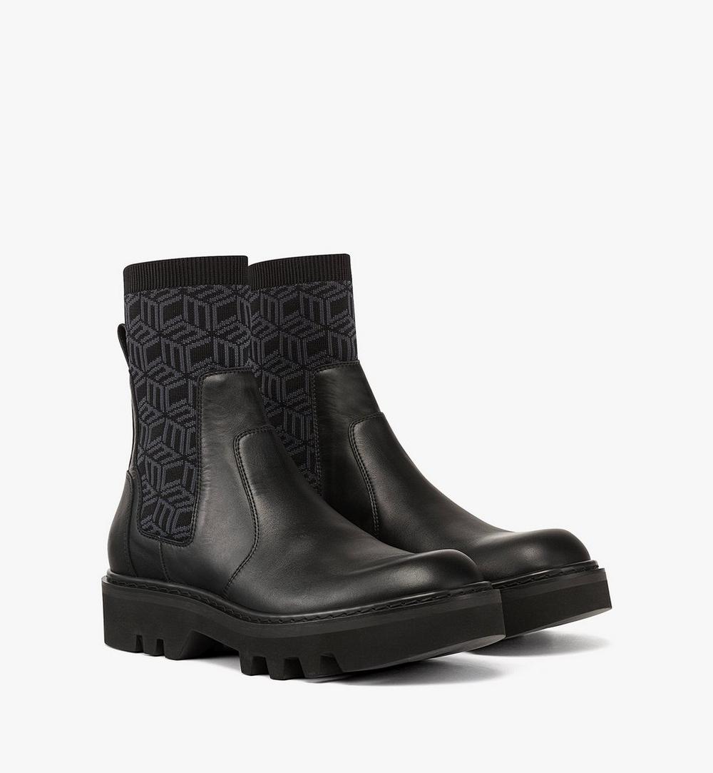 Men’s Cubic Knit Boots in Calf Leather 1